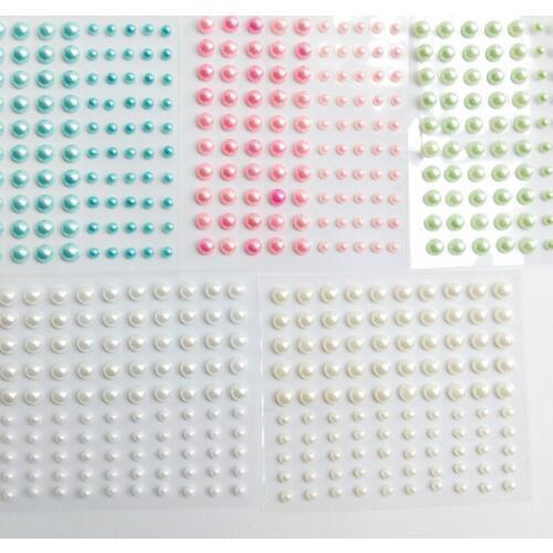 20sheet 100pcs/sheet 3mm&5mm MIX Pearl GemSticker Scrapbook Wedding Card Favors Invitation Paper Craft Photo Album Gift Decorate