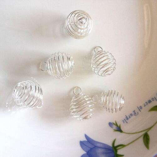 200pcs Spring Spiral Beads Cages Pendants Imitation Gold Plating Jewelry Making Charms Fit Women Diy Jewelry Accessories