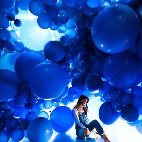 5/10/12/18/36inch Dark and Light Blue Latex Balloons Helium Inflable Blow Up Big Wedding Birthday Party Decoration Small