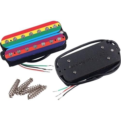 7 String Electric Guitar Pickups Double Coil with Screws and Storage Box, Colored