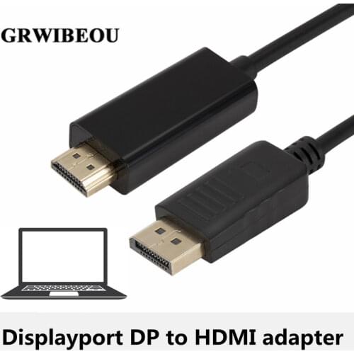 1080P Displayport Male To HDMI Male Adapter 1.8m Cable Video Audio Converter for PC Laptop DP To HDMI HDTV Projector