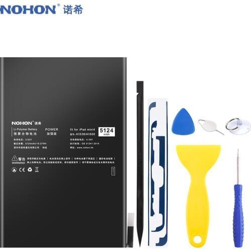 NOHON Tablet Battery For Apple iPad Mini 4 Mini4 A1538 A1546 A1550 Replacement Battery 5124mAh High Capacity Bateria Free Tools