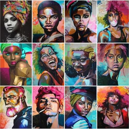 AZQSD Diamond Embroidery Indian Woman Mosaic Rhinestones 5D Diamond Painting Portrait Cross Stitch Needlework Home Decoration