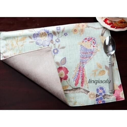 American western food mat luxury luxury coaster cotton and linen European pastoral table mat Table runner