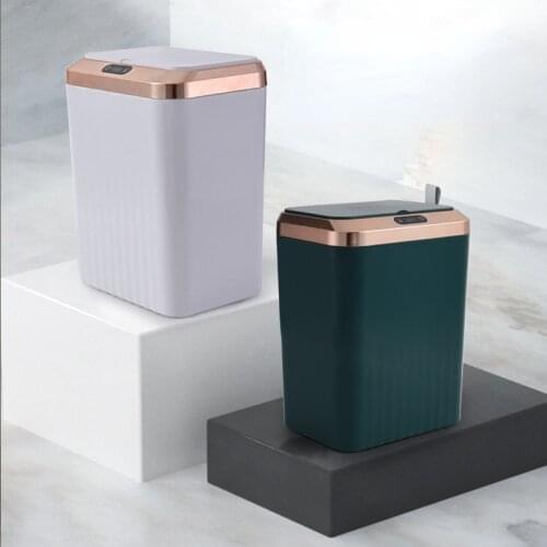 Automatic Smart Trash Can Induction Living Room Kitchen Creative Electric Trash Can with Lid Kosz Na Smieci Home Products DG50WS