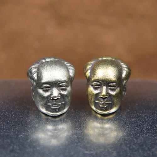 Great Chinese Chairman Mao Figurines Brass Knife Bead EDC Outdoor Tool DIY Paracord Lanyard Pendant Bracelet Accessories Jewelry