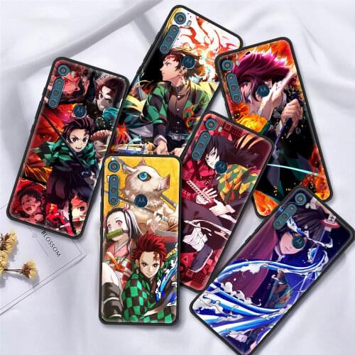 Anime Kimetsu No Yaiba Case for Motorola Moto G8 G9 Play E7 Plus Power Lite One Fusion G10 G30 Edge G Stylus 2021 Fundas Capa