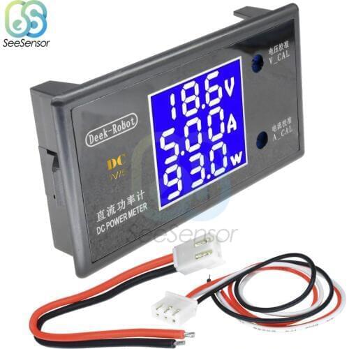 DC 12V 50V 5A LCD Display Digital Voltmeter Ammeter Wattmeter Voltage Current Power Meter Volt Detector Tester Monitor 250W
