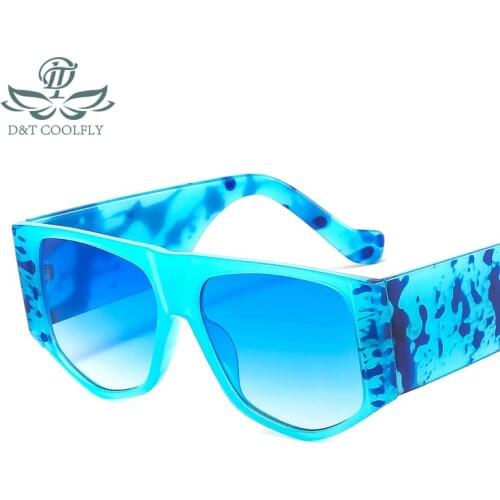 D&T 2021 New Fashion Shield Sunglasses Women Men Gradients Lens Leopard Distinctive Eye Catching Frame Luxury Brand Designer
