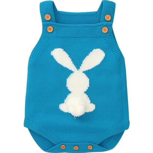 Baby Romper Spring Autumn Clothing Baby Boy Girl Knitted Bodysuit Jumpsuit Newborn Sleeveless Outfits Infant Rabbit Clothes