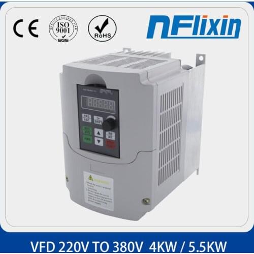 For Europe 220V to 380V 4kw 1 phase input and 3 phase output frequency converter/ac motor drive 50HZ Inverter 380 v 4KW-5.5KW