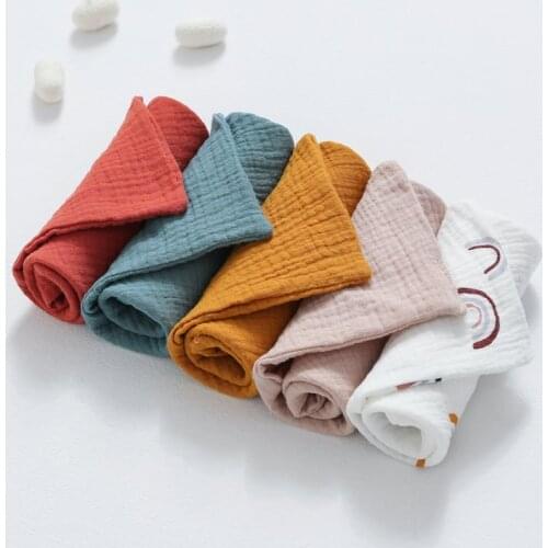 5pcs Muslin Baby Blanket Towel 100% Cotton Saliva Towel Newborns Bathing Feeding Face Washcloth Infant Gauze