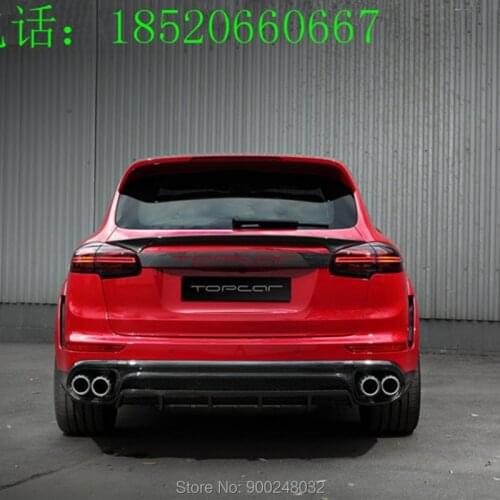For Porsche Cayenne 958 Turbo S Sport 4-Door Middle wing 2015-2017 Carbon Spoiler Wing Trunk Lip Boot Cover Car Styling