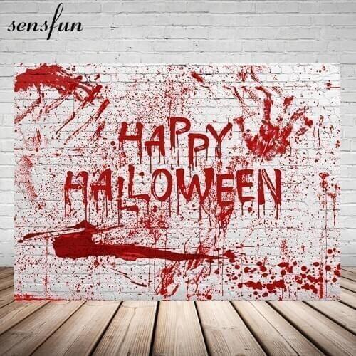 Red Bloody Brick Wall Photography Backgrounds Halloween Day Horror Theme Party Backdrops For Photo Studio Custom