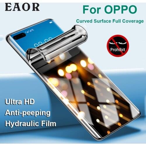EAOR Full Cover Anti-Peeping Hydrogel Film for OPPO Reno 4 5 Pro Find X2 X3 Pro K7 K9 HD Screen Protector Anti-Spy Soft Film