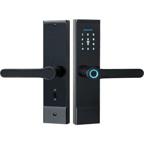 Hot Sale Smart Tuya Wifi APP Mobile Control Biometric Fingerprint Passcode Key Card Door Lock