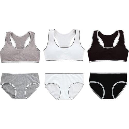 Teenager Young Girls Bra Teens Girl Underwear Puberty Student Training Bra Underwear Set