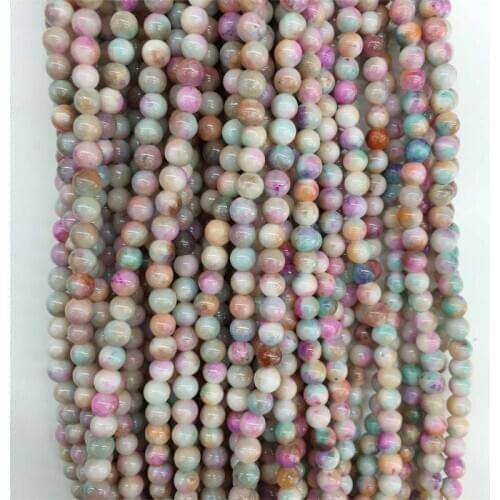 Factory Price Rainbow Jade Gemstone Round Loose 4MM Natural Stone Beads For Jewelry Making DIY Cheap