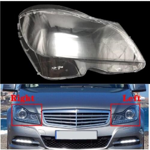 For Mercedes-Benz C-class W204 C180 C200 C260 2011-2013 Headlight Cover Front Headlamps Transparent Lampshades Lamp Shell