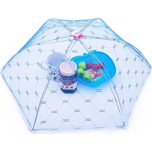 Kitchen Cooking Tools Food Covers Umbrella Style Anti Fly Mosquito Meal Cover Hexagon Gauze Table Mesh Food Cover Random Color