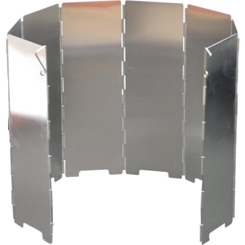 2021 NEW Outdoor Camping Stove Stove Windshield Aluminum Alloy Foldable With Plug Windproof 8/10 Piece With Cloth Bag