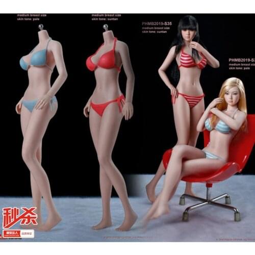 New IN STOCK TBLeague S34 S35 1/6 Female Girl Whole Set Action Figures Seamless Body Figure with Head Sculpt Clothes Collections