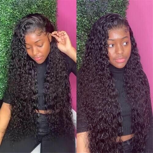Lace Front Human Hair Wigs for Black Women Water Wave Wig Brazilian Hair Wigs 150% Denisty 18-30 Inch BESTAPHROHAIR