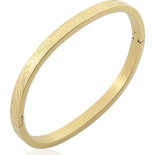 Popular Fashion Stainless Steel Jewelry Carved Phoenix Graphic Bracelet Female Bracelet Party Gift Wholesale