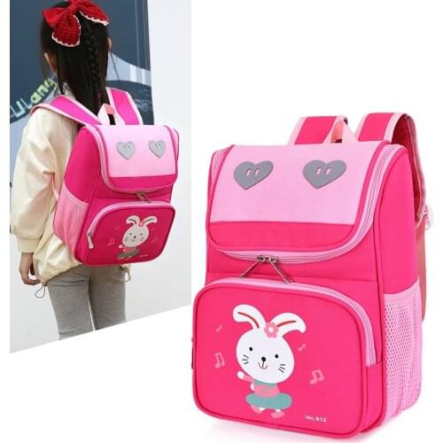 New Girls Sweet Printing School Bag Fashion Children Rainbow Lightweight Backpack For Kids Cartoon Rabbit Bookbag Casual Bolsas