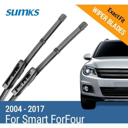 SUMKS Wiper Blades for Smart ForFour 26"&18"/20"&14" Fit Hook / Bayonet Arms 2004 2005 2006 2014 2015 2016 2017