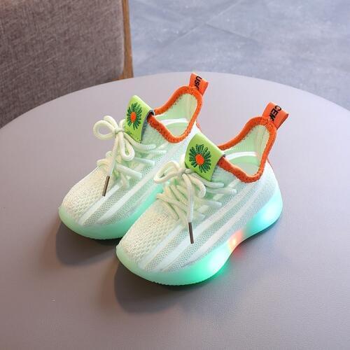 2020 Spring Autumn Kids Shoes Boys Girls LED light Sneakers Childrens Luminous Casual Mesh Shoes baby Shiny Glowing size 21-30