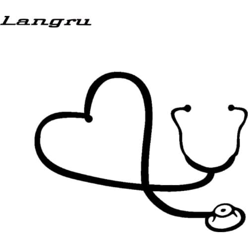 Langru 16*12CM On The Heart Of A Nurse Doctor Stethoscope Car Sticker Motorcycle Vinyl Decal Accessories Jdm
