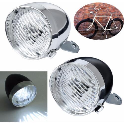 Vintage 3LED Bicycle Bike Headlight Retro Front Fog Light Head Lamp +Bracket For Bicycle Accessories