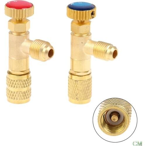 High quality liquid safety valve R410A R22 air conditioning refrigerant 1/4 "Safety Adapter Air conditioning repair and fluoride