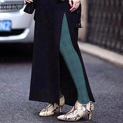 RUIN women 's tights Print Pantyhose female girl tights 40D Thousands of birds grid elegant personality printed pantyhose