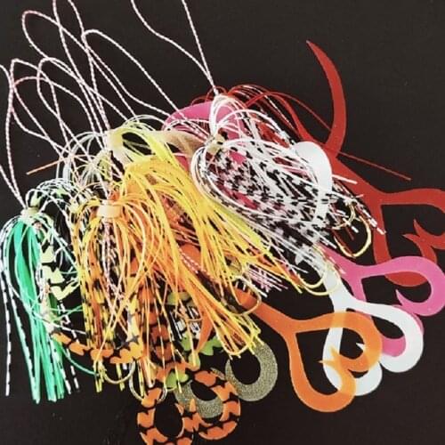 10Pcs Kabura Jigging Madai Assist Hooks Tai Rubbers Silicone Skirts Filaments Ribbons Different Colors Slider Jigs Tails Sinker
