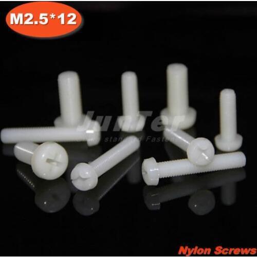 1000pcs/lot DIN7985 M2.5*12 Nylon Phillips Pan Head (Cross recessed pan head) Machine Screws