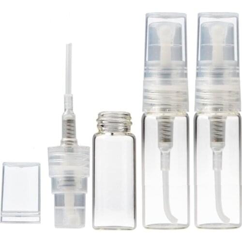 5pcs 2ml 3ml 5ml Glass Mini Portable Spray Bottle Empty Perfume Glass Bottles Refillable Perfume Atomizer Travel Accessories