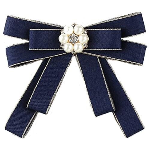 Banquet Bow Tie Brooches British Fashion Women Girls College Style Bank Shirt Accessories Collar Flower Original Handmade Bowtie