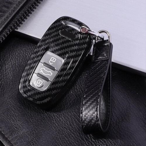 Smart Key Fob Remote Cover Case Protector Keyless Jacket for A1 A3 A4 A5 A6 A7 A8 Q5 Q7 R8 S5 S7 Q5 RS carbon fiber grain