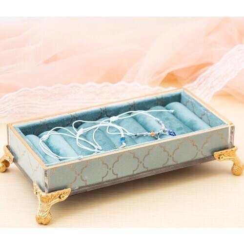 European Style Velvet Jewelry Display Stand for Bracelet Ring Storage Case Home Decoration jewelry organizer wedding jewelry box