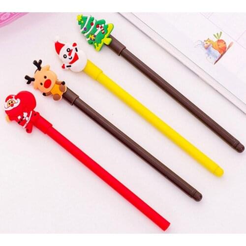 Christmas Tree Santa Snowman Deer Ink Gel Pen Marker Stationery Holiday Gift