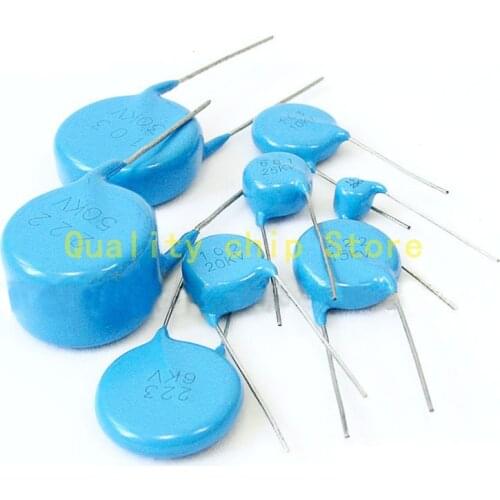 10PCS 6KV 10PF 15PF 33PF 100PF 220PF 330PF 470PF 500PF 1000PF 2200PF 4700PF 10000PF 22000PF 10NF High voltage ceramic capacitor