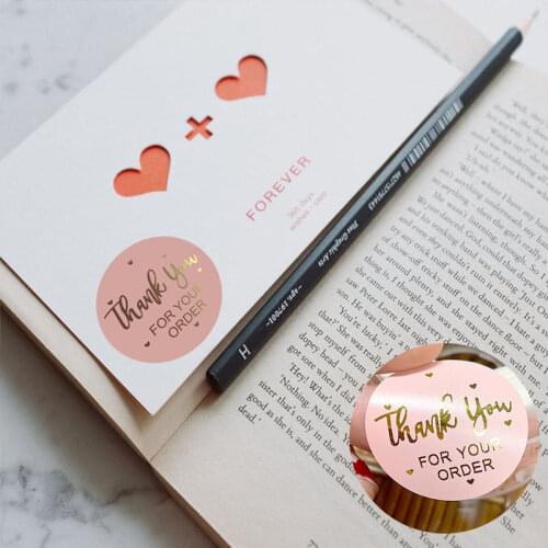 500pcs Round Labels Kraft Paper Thank You Sticker Dragees Candy Bag Flower Gift Box Cake Boxes and Packaging Wedding Stickers