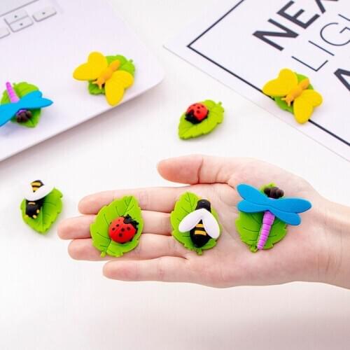 40 Pcs Cute eraser Cartoon Animal Shape Rubber detachable Eraser for Children Creative Kawaii Gift School Student Stationery
