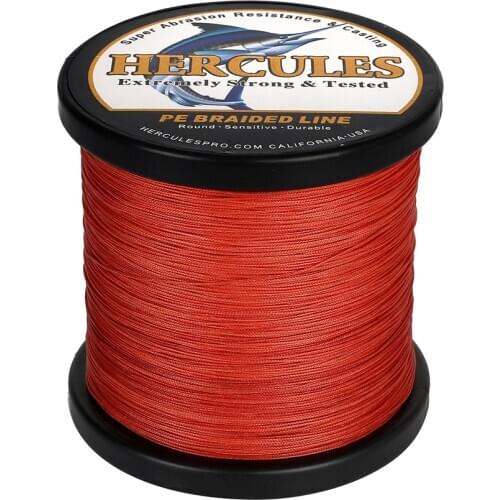 Hercules Fishing Line 12 Strands 100M-2000M Braid Red England Fishingline 10 to 420LB Super Pe Cost-Effective Leisure Experience