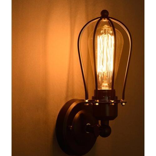 Hot!Loft Vintage Metal Coffee Bar Wall Lights Black Metal Tube Balcony Wall Sconces Country Rustic Corridor Wall Lamps