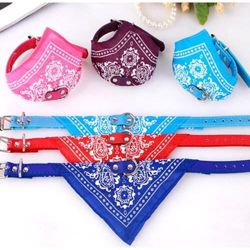 Cute Dog Cat Bandana Scarf Collar Collars Pet Puppy Leads Adjustable Scarf Pet Collar Neckerchief Pet products 6 Colors