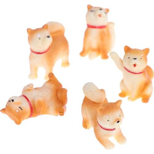 Dog Fairy Garden Figurines Miniature Cake Decor Mini Cute Resin Crafts Ornament Gnomes Moss Terrariums Decoration