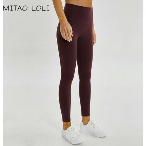 MITAO LOLI Plus Size Hip-Up Sport Fitness Pants Women Solid High Waisted Gym Running Tights Stretchy Nylon+Spandex Yoga Pants
